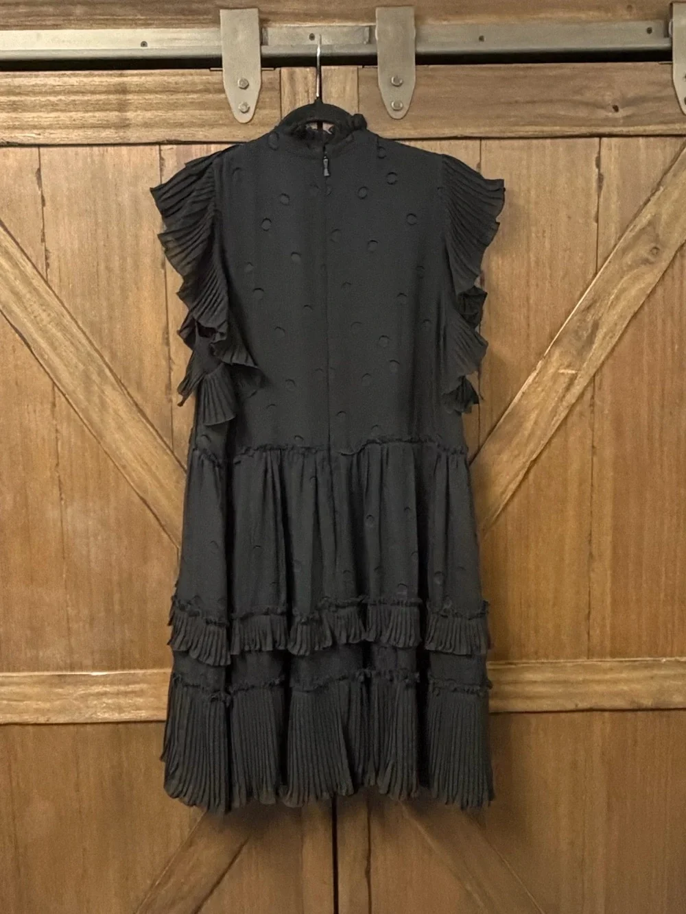 Kate Spade Bakery Dot Devore Fit and Flare Mini Cocktail Dress Black Size 14 NWT